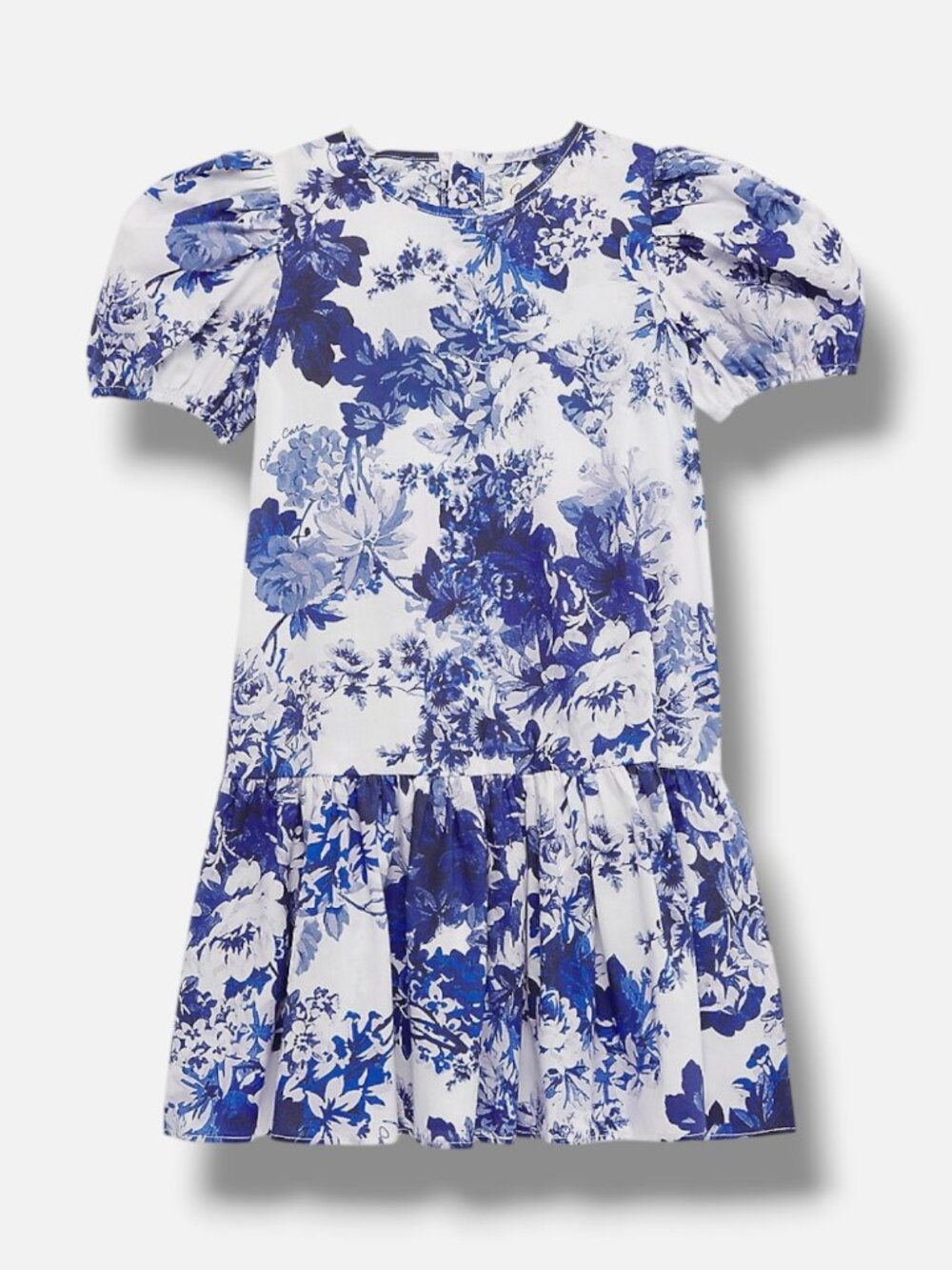 Cara Cara Baby Girl's Blue Floral Florie Puff Sleeve Dress Size 4